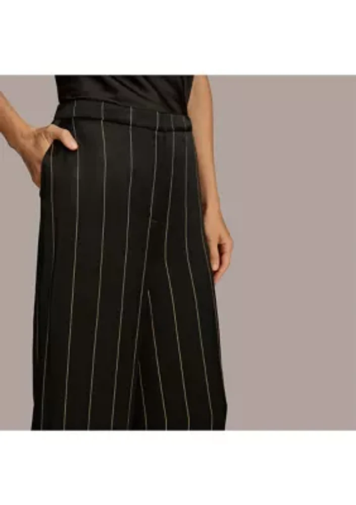 Women's Pinstripe Wide Leg Pants