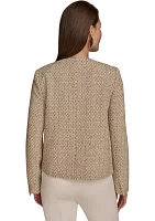 Women's Long Sleeve Metallic Tweed Jacket