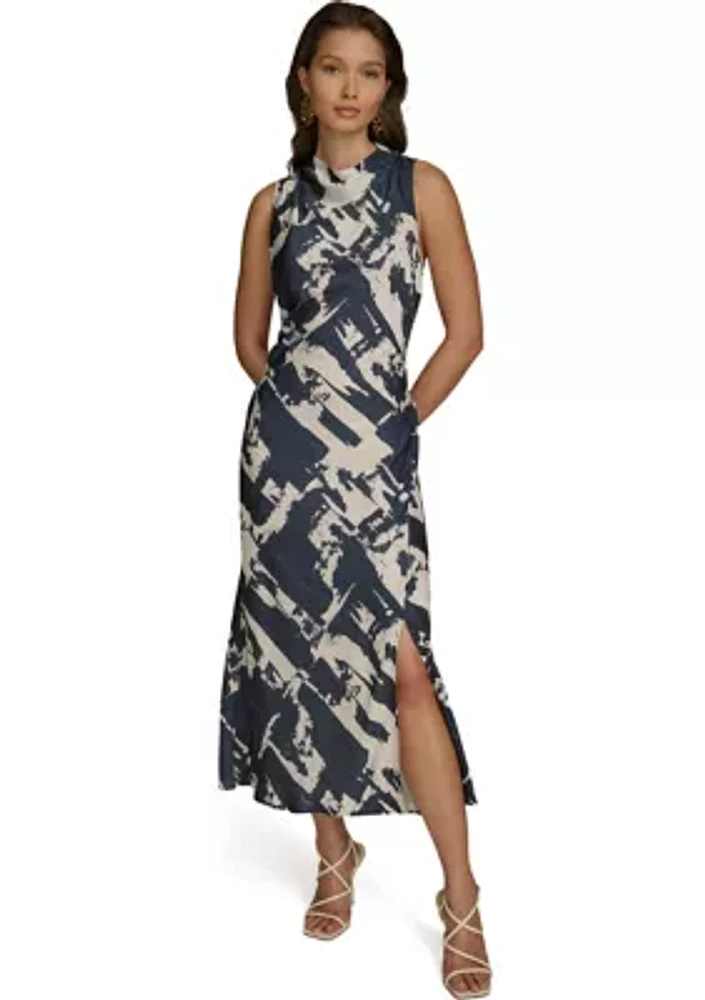 Women's Sleeveless Printed Midi Dress