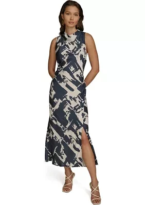 Women's Sleeveless Printed Midi Dress