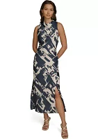 Women's Sleeveless Printed Midi Dress