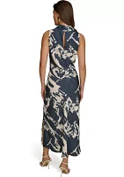 Women's Sleeveless Printed Midi Dress