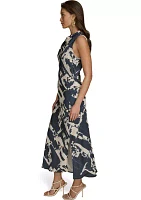 Women's Sleeveless Printed Midi Dress