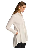 Women's Collared High Low Tunic