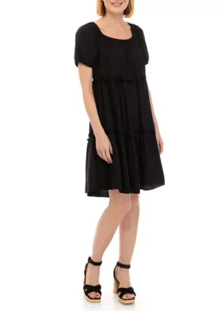 Women's Puff Sleeve Tiered Dress