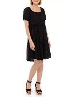 Women's Puff Sleeve Tiered Dress