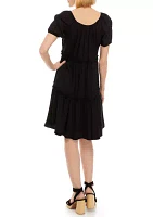 Women's Puff Sleeve Tiered Dress