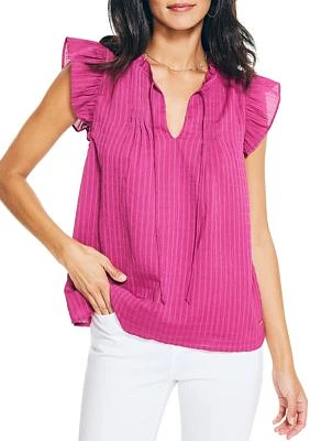 Women's Ruffle Neck Top