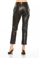 Mila Mid Rise Slim Fit Faux Leather Pants