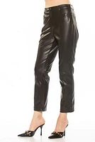 Mila Mid Rise Slim Fit Faux Leather Pants