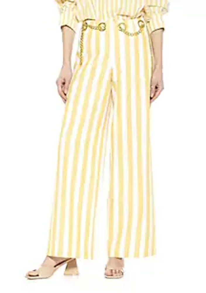 Alexia Admor Cassie Stripe Wide Leg Mid Rise Pants