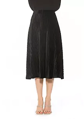 Alexia Admor Alaina Pleated Velvet Midi Skirt