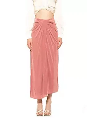 Alexia Admor Jeanette Front Draped Slinky Midi Skirt