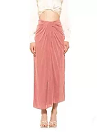 Alexia Admor Jeanette Front Draped Slinky Midi Skirt