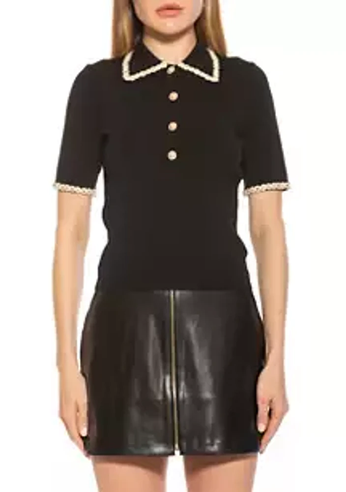 Alexia Admor Brianna Knit Collared Top