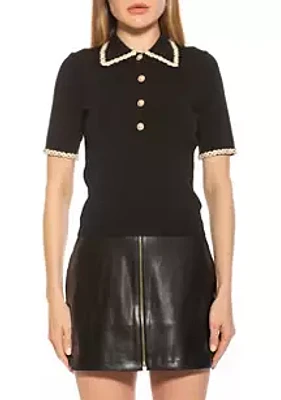 Alexia Admor Brianna Knit Collared Top