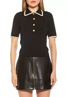 Alexia Admor Brianna Knit Collared Top