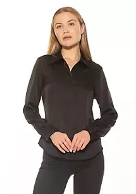 Alexia Admor Cassidy Collared Classic Button Down Silky Shirt