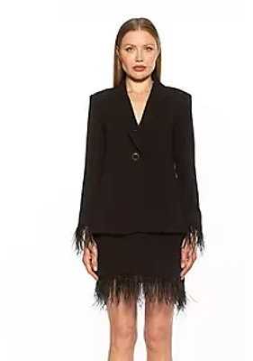 Alexia Admor Vida Classic Jacket With Feather Sleeves