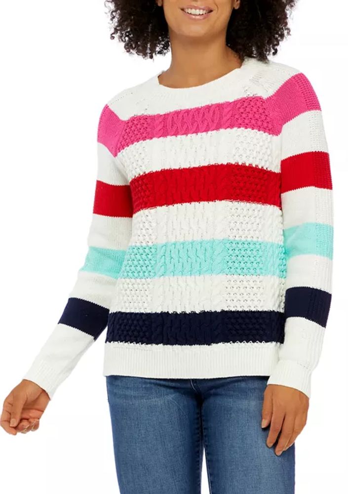 Long Sleeve Cable Knit Sweater 