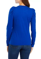 Women's Pleated Shoulder T-Shirt