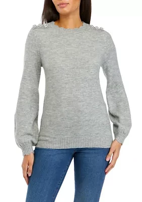 Women's Button Shoulder Sweater