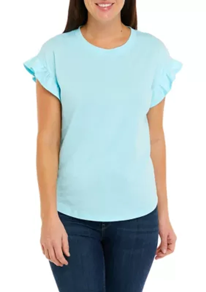 Women's Short Sleeve Ruffle T-Shirt