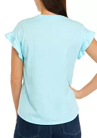 Women's Short Sleeve Ruffle T-Shirt