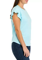 Women's Short Sleeve Ruffle T-Shirt