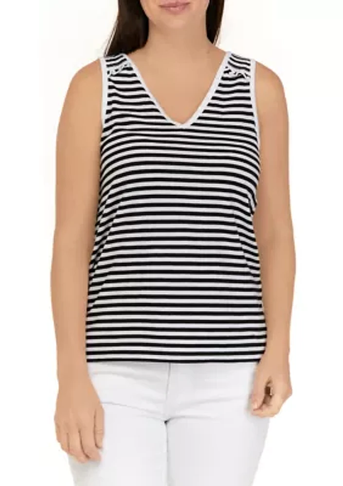 Women's Smocked Shoulder Printed Tank Top