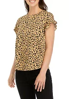 Women's Printed Ruffle T-Shirt