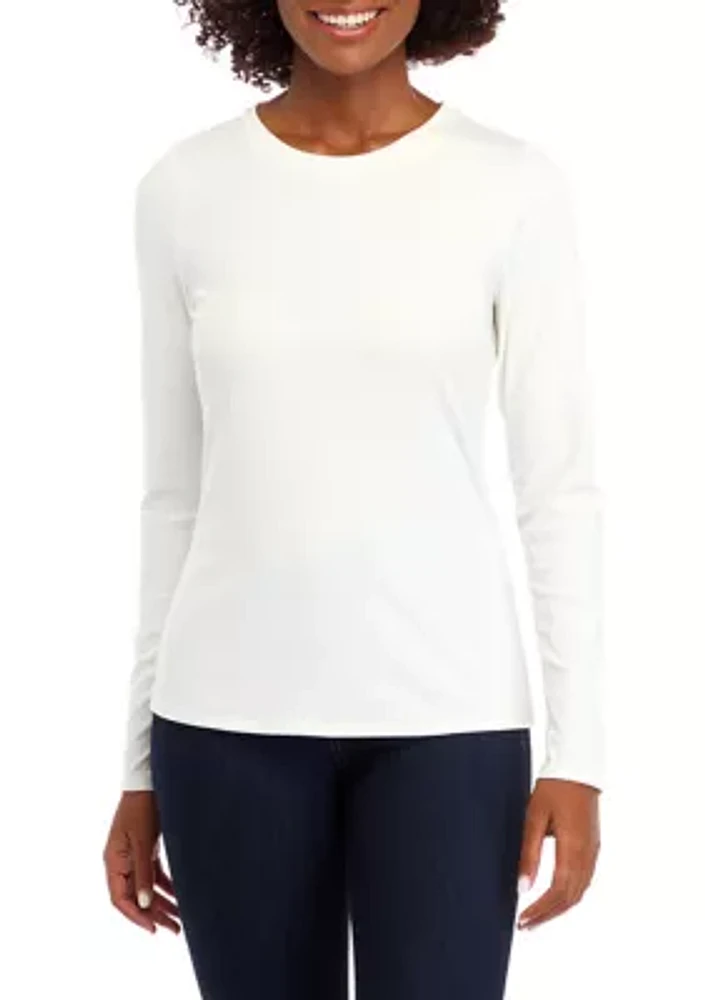 Long Sleeve Crew Neck Ribbed T-Shirt