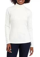 Women's Long Sleeved Ribbed Turtleneck Top