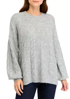 Women's Heather Cable Knit Sweater