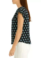 Women's Ruffle Printed T-Shirt