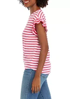 Women's Ruffle Stripe Top