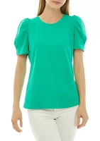 Women's Pleated Puff Sleeve Top