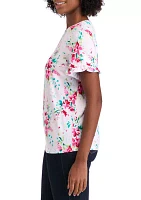 Women's Flutter Sleeve Printed T-Shirt