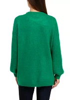 Petite Long Sleeve Crew Neck Tunic Sweater