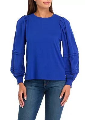 Petite Long Puff Sleeve Top