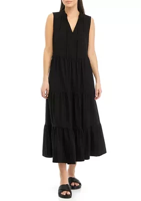 Petite Sleeveless Maxi Peasant Dress