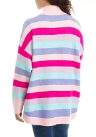 Women's Striped Mock Neck Tunic Sweater