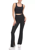 Balance Compression High Waist Flare Tights with Slit