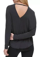 Oversized Long Sleeve Top with Open Back