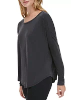 Oversized Long Sleeve Top with Open Back