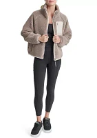 Women's Mock Neck Full Zip Sherpa Hybrid Jacket