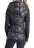 Women's Mixed Full Zip Diamond Quilted Jacket