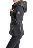 Women's Mixed Full Zip Diamond Quilted Jacket