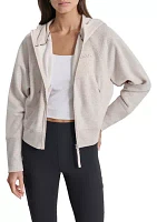 Women's Embroidered Logo Dolman Sleeve Full Zip Hoodie