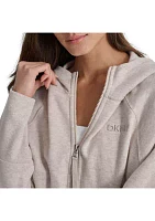 Women's Embroidered Logo Dolman Sleeve Full Zip Hoodie